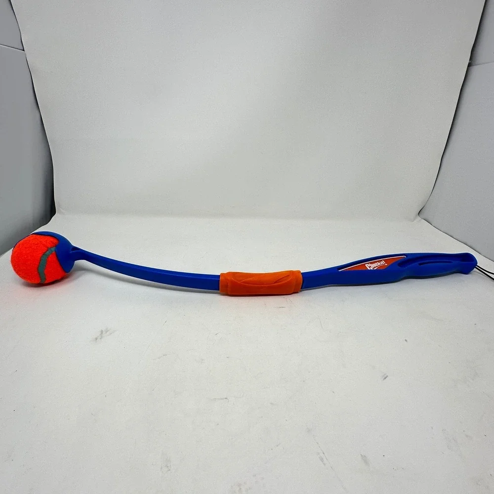Chuckit! Dog Ball Launcher Set with Collapsible Travel Bowls Blue Orange 4pc